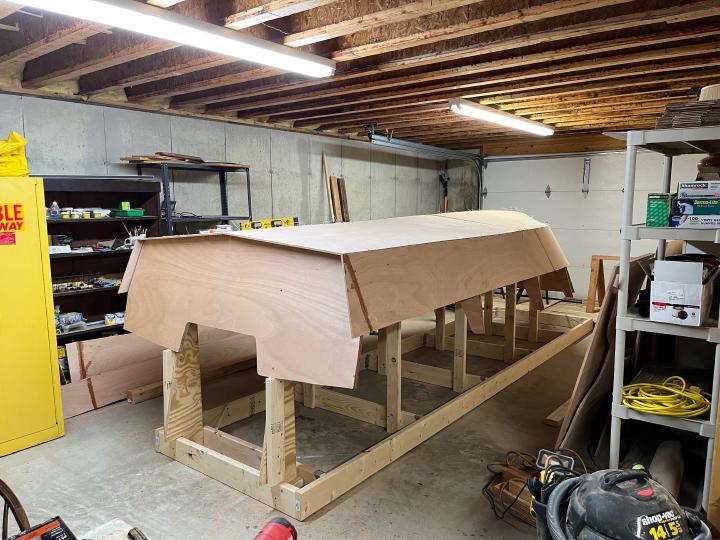 Intermediate planks stitched on