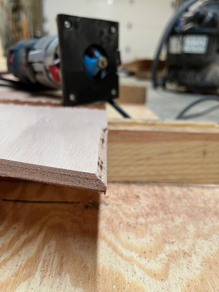 Beveling the inside edge of the planks