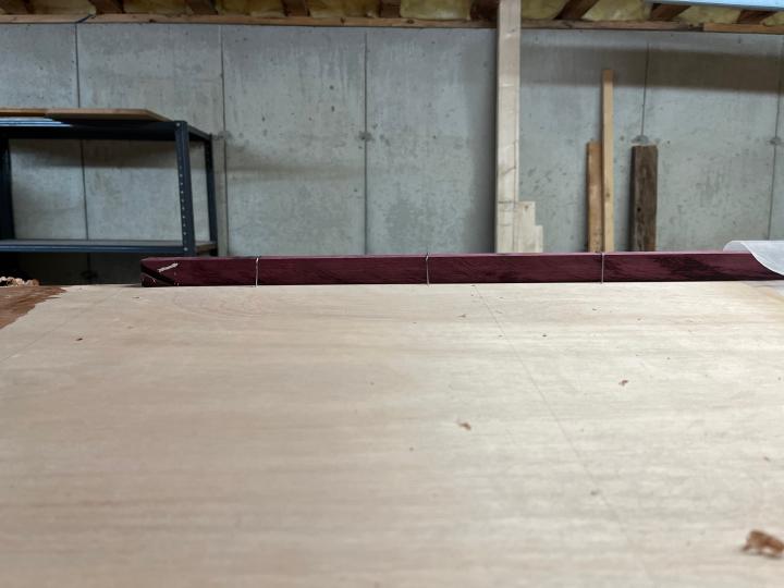 Stitching the forward keel to the hull so we can laminate it to shape in place