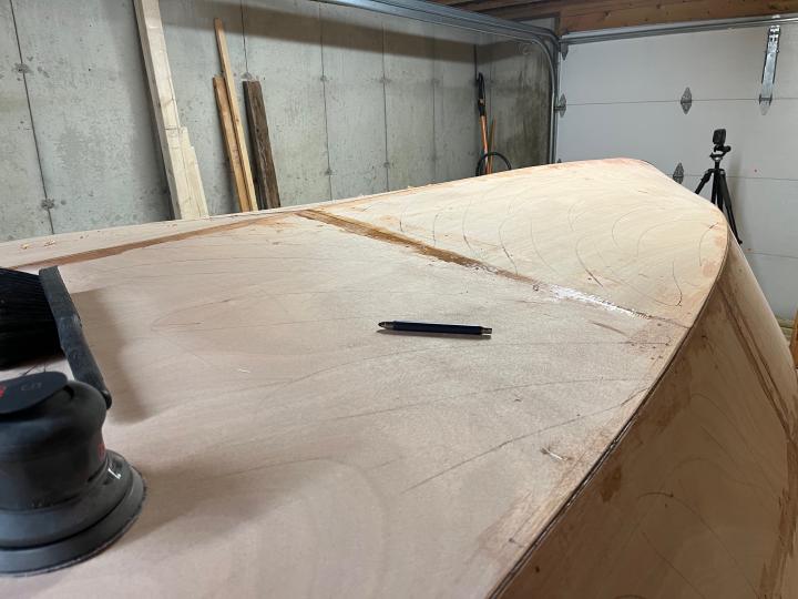 From here on out we sand the hull again and again