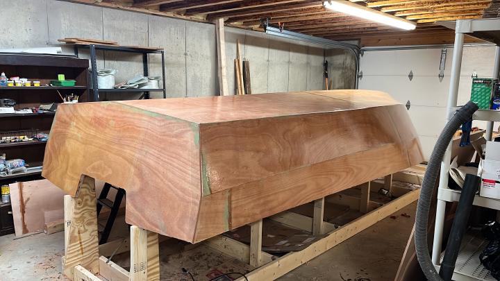 The fully glassed hull