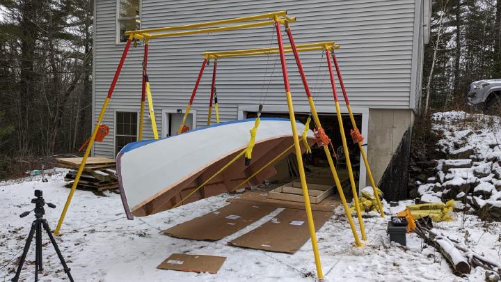 Lifting one side and lowering the other