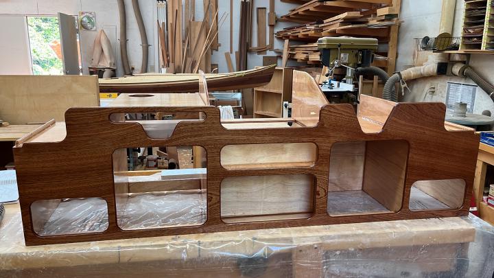 Fabricating the galley shelves